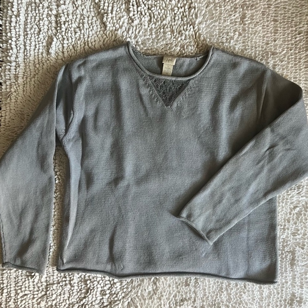 J. Jill Gray Crew Neck Sweater